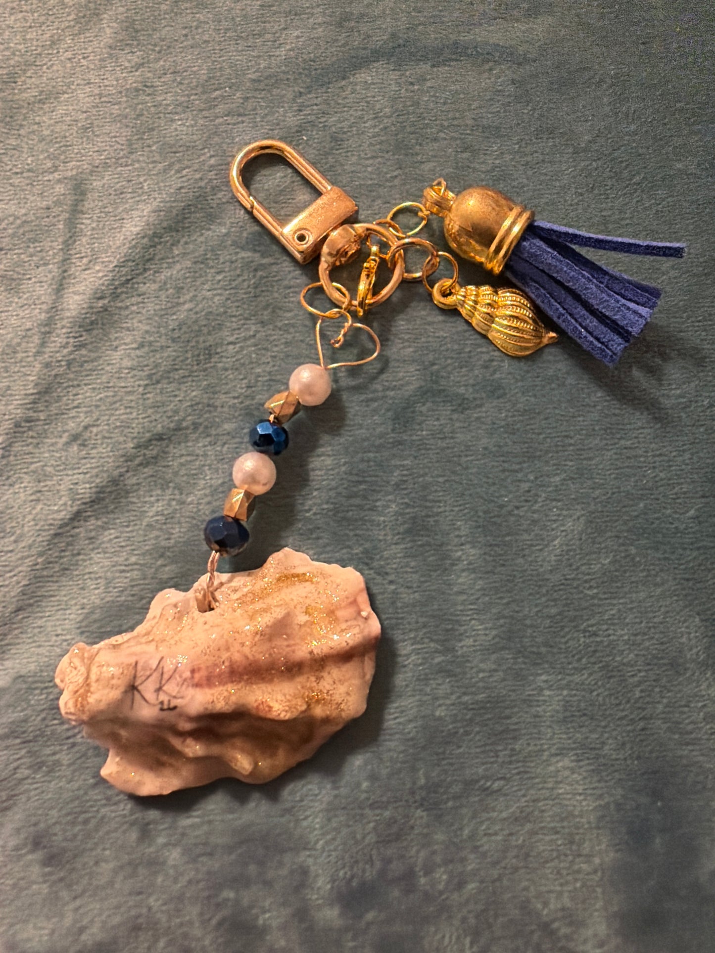 Mini blue lobster purse charm