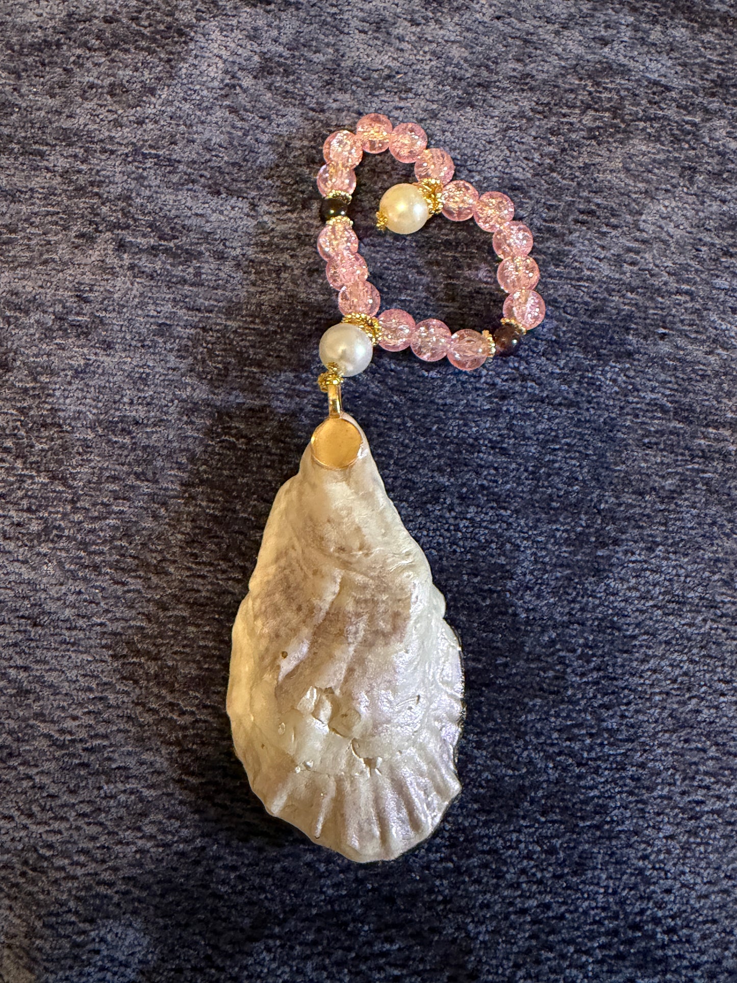 Butterfly Breast Cancer Awareness Oyster Shell Ornament
