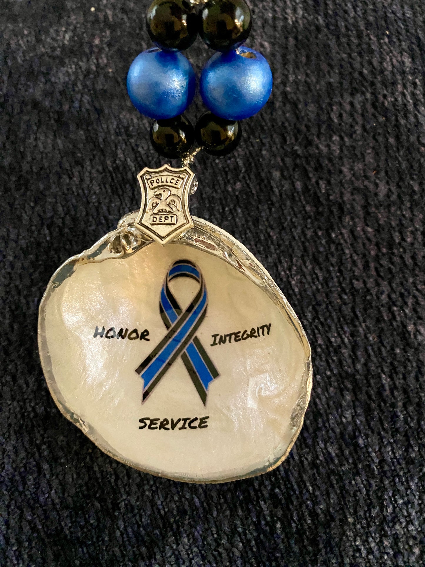 Thin blue line Ribbon- Honor/Integrity/Service