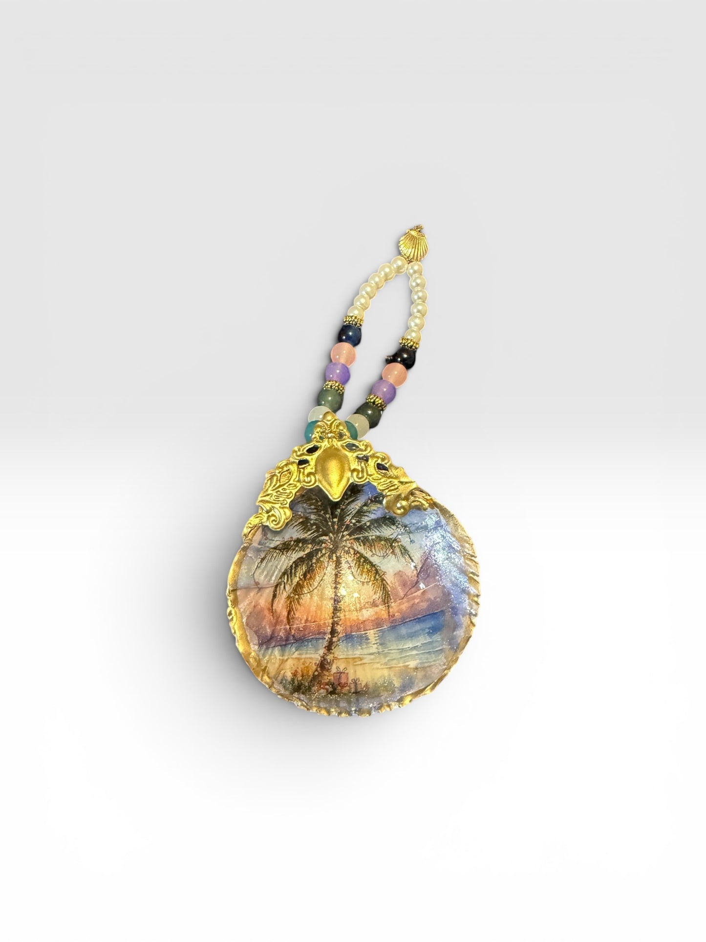 Island Sunset Coastal Scallop Shell