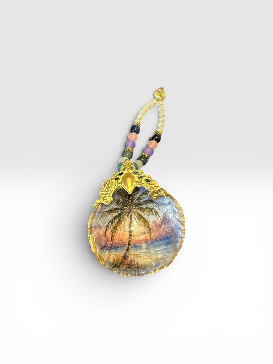 Island Sunset Coastal Scallop Shell