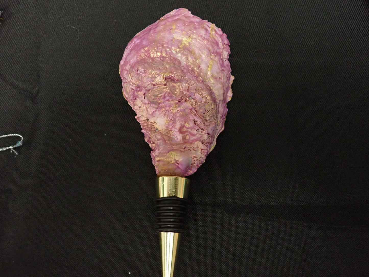 Flamingo with wine glass on head & holding a wine glass