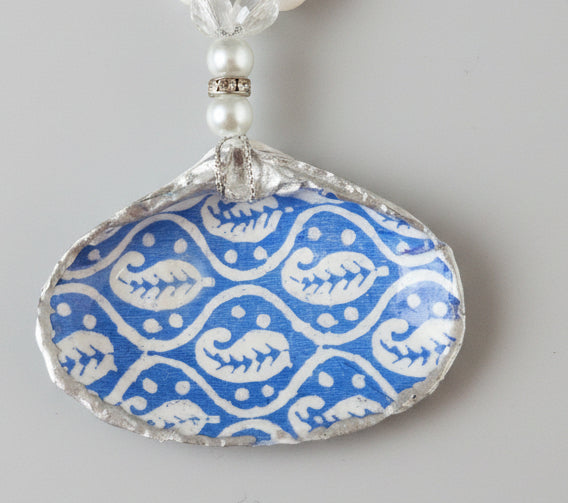 Blue Paisley design- on a clam shell