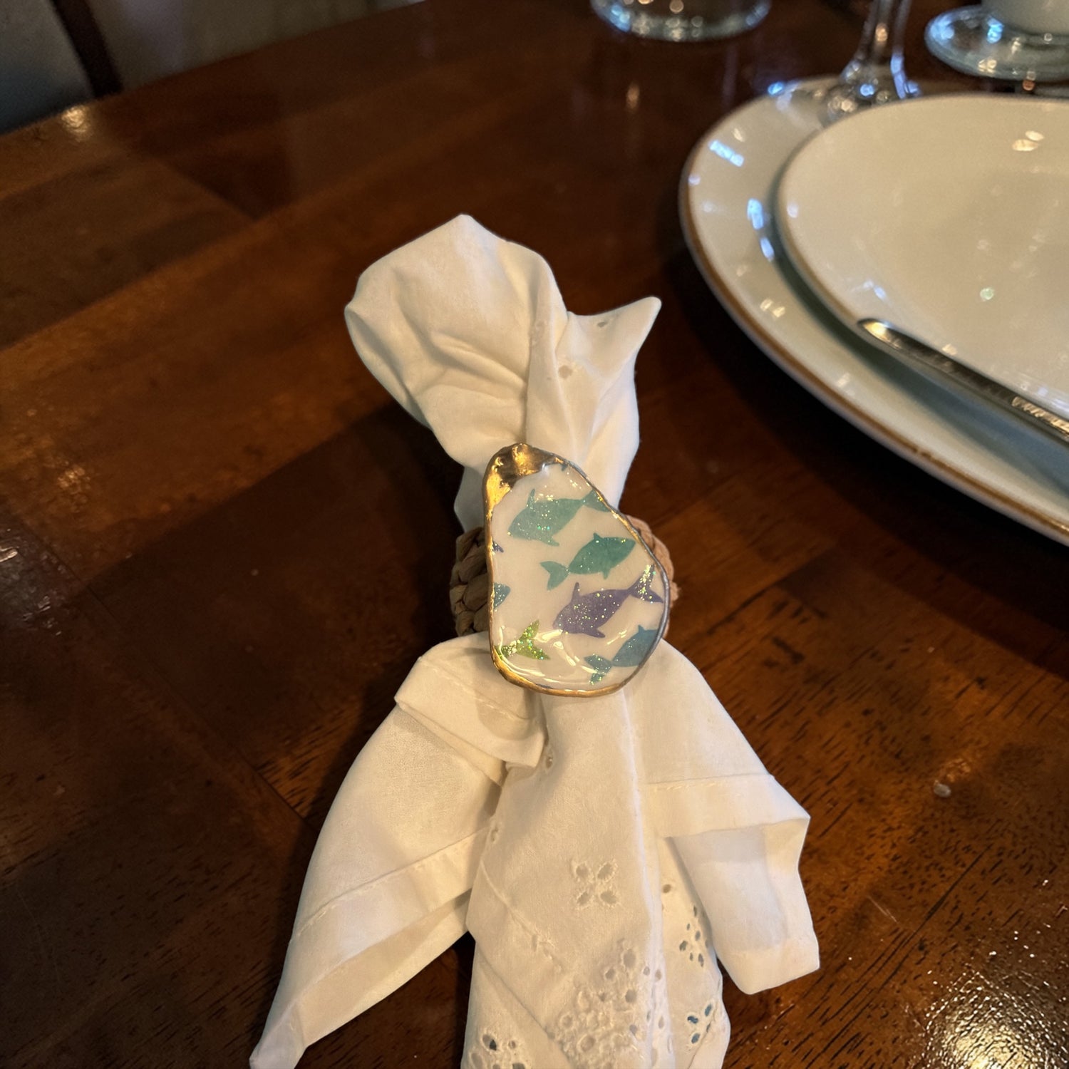 Oyster shell Napkin Rings