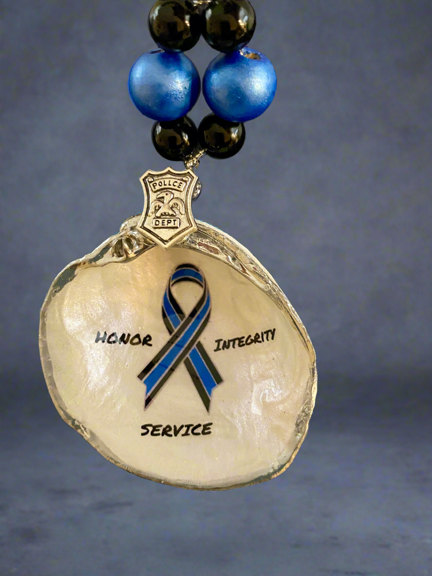 Thin blue line Ribbon- Honor/Integrity/Service
