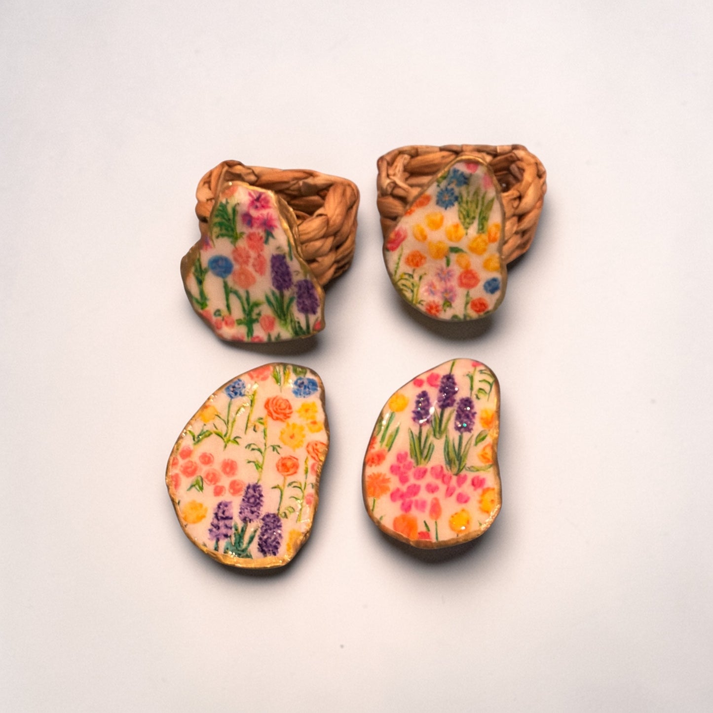 Interchangeable napkin ring set-Coastal Garden
