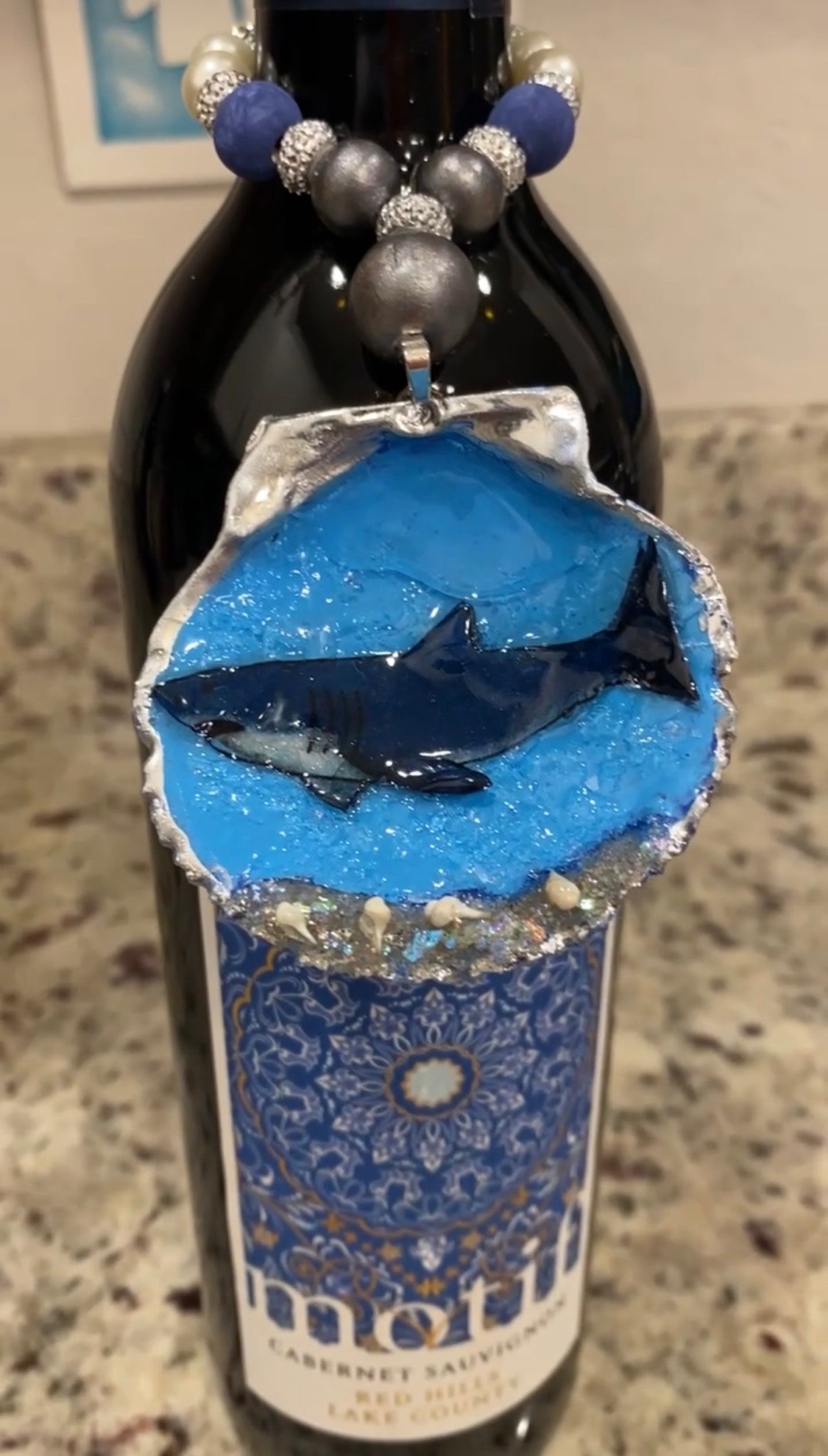 Shark custom wine bottle charm/ ornament