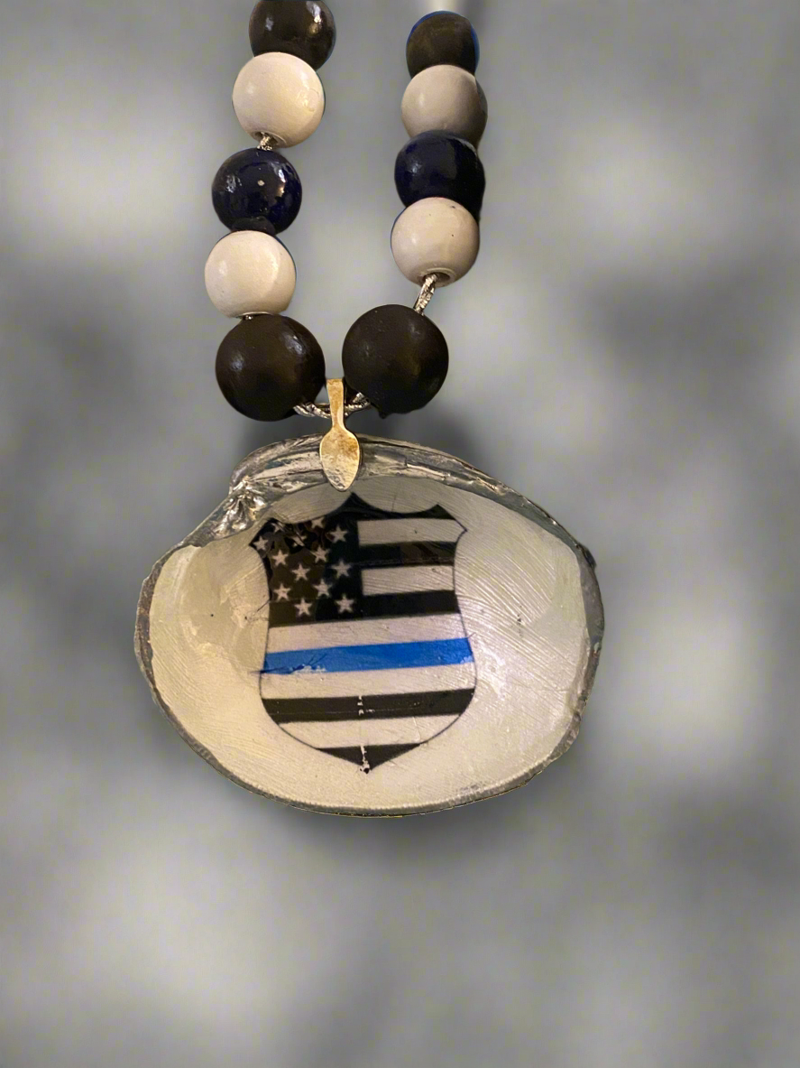 Thin blue line Badge- clam shell