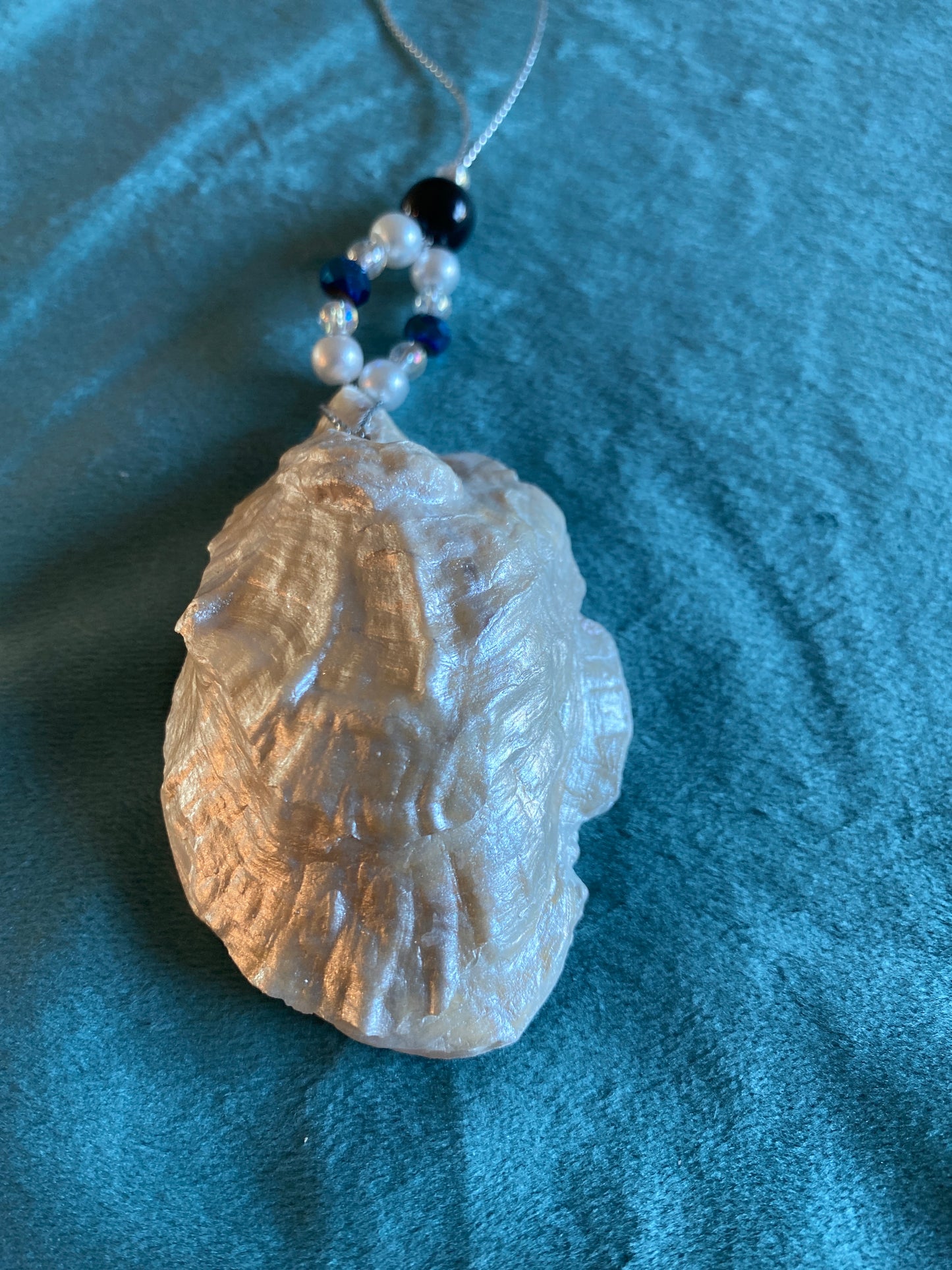 Thin Blue line Heart shaped Flag “Blessed are the Peacekeepers” -Oyster Shell