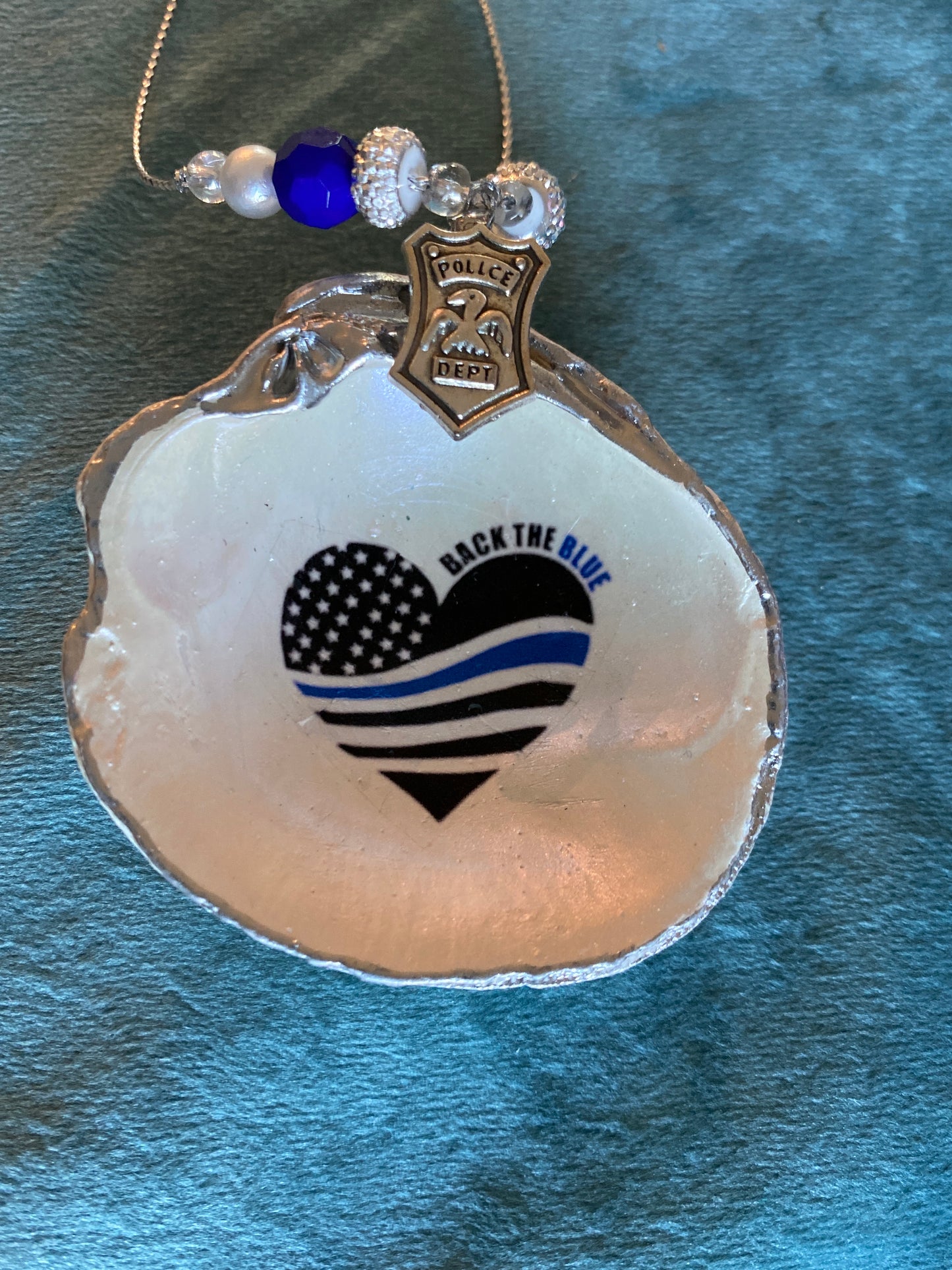 Thin Blue line Heart Flag “Back the Blue”