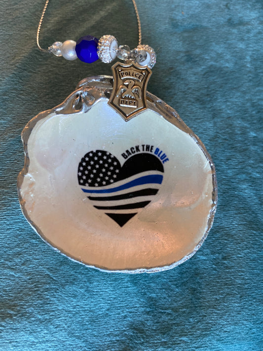 Thin Blue line Heart Flag “Back the Blue”