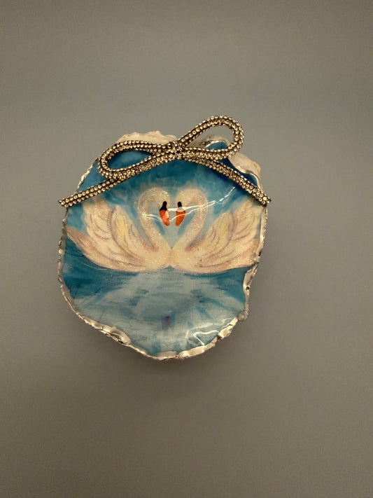 Swan Lake – Embellished Oyster Shell Trinket Dish