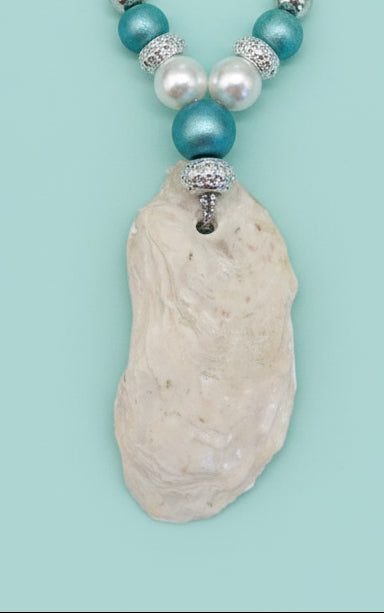 Teal Christmas Ball ornament- small oyster