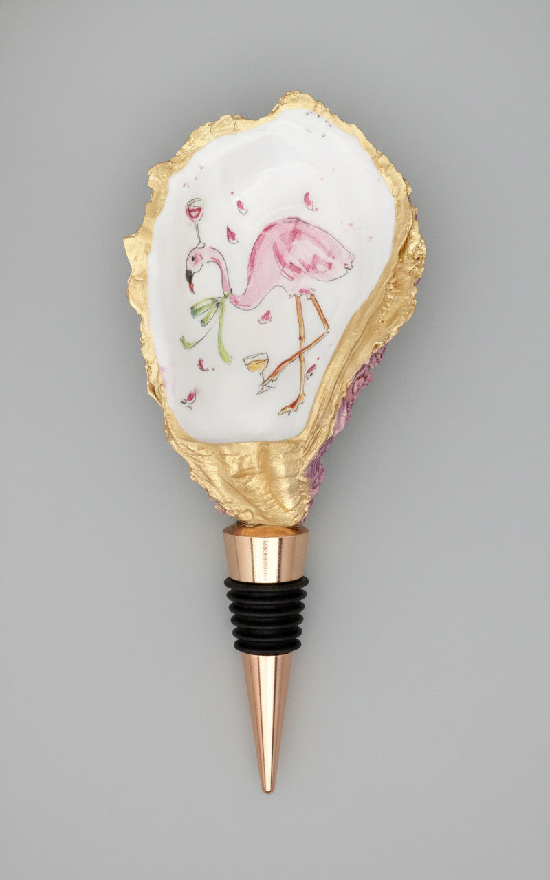 Decorative wine stopper with flamingo design 