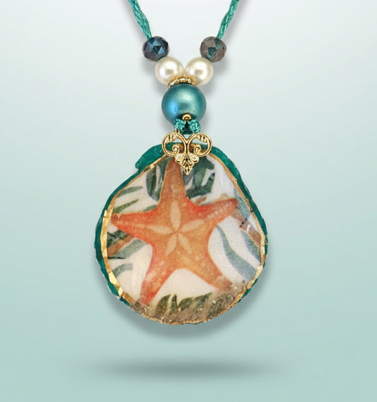 Starfish on small scallop shell